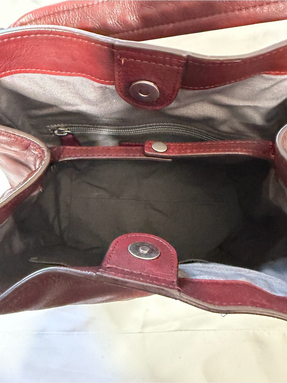 Frye Reed Magnetic Snap Leather Bucket Bag - Picture 7 of 14